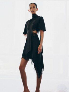 ZARA SATIN EFFECT LACE DRESS ZW COLLECTION